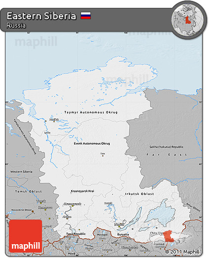 Gray Map of Eastern Siberia