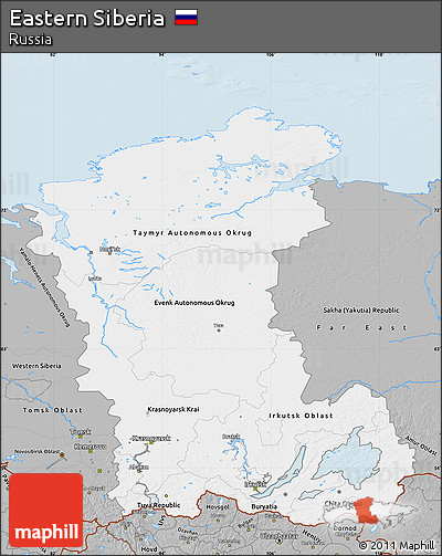 Gray Map of Eastern Siberia
