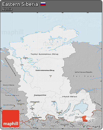 Gray Map of Eastern Siberia