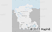 Gray Map of Eastern Siberia, single color outside