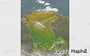 Satellite Map of Eastern Siberia, semi-desaturated