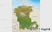 Satellite Map of Eastern Siberia, shaded relief outside