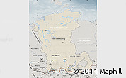 Shaded Relief Map of Eastern Siberia, semi-desaturated
