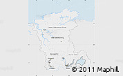 Silver Style Map of Eastern Siberia, single color outside