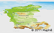 Physical Panoramic Map of Eastern Siberia, single color outside