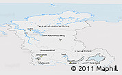 Silver Style Panoramic Map of Eastern Siberia, single color outside