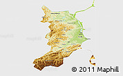 Physical 3D Map of Republic of Khakassia, single color outside
