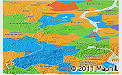 Political Panoramic Map of Republic of Khakassia