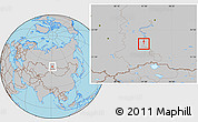 Gray Location Map of Sayanogorsk