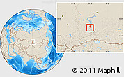 Shaded Relief Location Map of Sayanogorsk