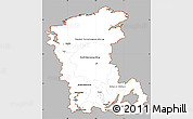 Gray Simple Map of Eastern Siberia, cropped outside