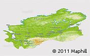 Physical 3D Map of Taymyr Autonomous Okrug, cropped outside