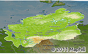 Physical 3D Map of Taymyr Autonomous Okrug, darken