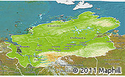 Physical 3D Map of Taymyr Autonomous Okrug, satellite outside