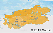 Political Shades 3D Map of Taymyr Autonomous Okrug, single color outside