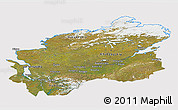 Satellite 3D Map of Taymyr Autonomous Okrug, cropped outside