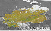 Satellite 3D Map of Taymyr Autonomous Okrug, desaturated