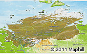 Satellite 3D Map of Taymyr Autonomous Okrug, physical outside