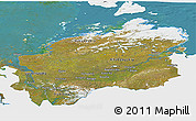 Satellite 3D Map of Taymyr Autonomous Okrug, single color outside
