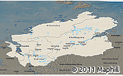 Shaded Relief 3D Map of Taymyr Autonomous Okrug, darken