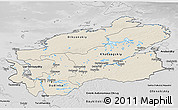 Shaded Relief 3D Map of Taymyr Autonomous Okrug, desaturated