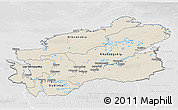 Shaded Relief 3D Map of Taymyr Autonomous Okrug, lighten, desaturated