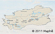 Shaded Relief 3D Map of Taymyr Autonomous Okrug, lighten