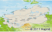 Shaded Relief 3D Map of Taymyr Autonomous Okrug, physical outside