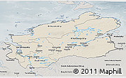 Shaded Relief 3D Map of Taymyr Autonomous Okrug, semi-desaturated