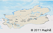 Shaded Relief 3D Map of Taymyr Autonomous Okrug, single color outside