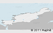 Gray 3D Map of Diksonskiy, single color outside