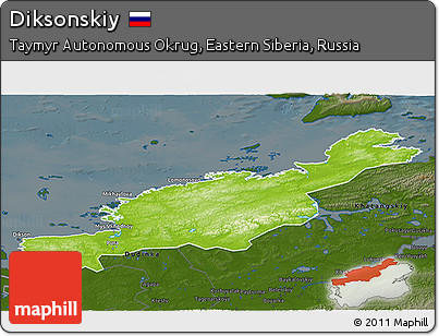 Physical 3D Map of Diksonskiy, darken