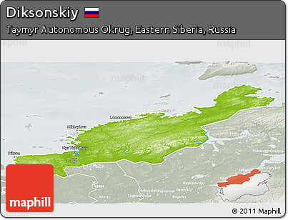 Physical 3D Map of Diksonskiy, lighten, semi-desaturated