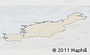 Shaded Relief 3D Map of Diksonskiy, lighten, semi-desaturated