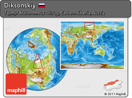 Physical Location Map of Diksonskiy, highlighted parent region, within the entire country