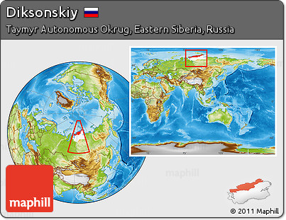 Physical Location Map of Diksonskiy, highlighted parent region, within the entire country