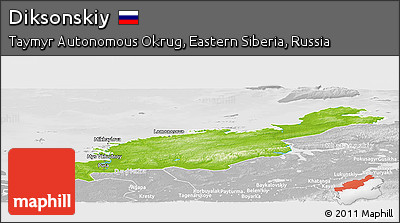 Physical Panoramic Map of Diksonskiy, lighten, desaturated