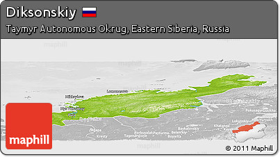 Physical Panoramic Map of Diksonskiy, lighten, desaturated