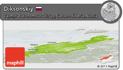 Physical Panoramic Map of Diksonskiy, lighten, semi-desaturated