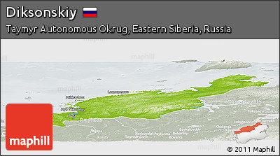 Physical Panoramic Map of Diksonskiy, lighten, semi-desaturated