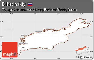 Classic Style Simple Map of Diksonskiy, cropped outside