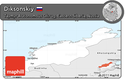 Silver Style Simple Map of Diksonskiy