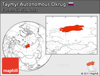 Blank Location Map of Taymyr Autonomous Okrug