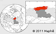 Blank Location Map of Taymyr Autonomous Okrug, highlighted country, highlighted parent region