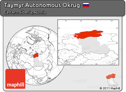 Blank Location Map of Taymyr Autonomous Okrug, highlighted parent region