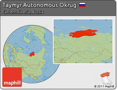 Savanna Style Location Map of Taymyr Autonomous Okrug