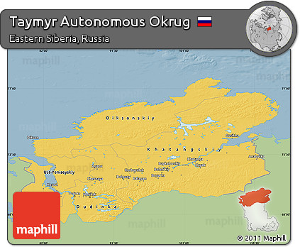Savanna Style Map of Taymyr Autonomous Okrug, single color outside
