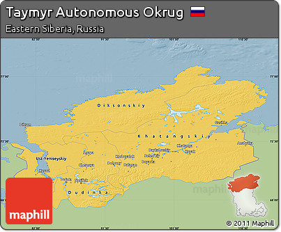 Savanna Style Map of Taymyr Autonomous Okrug, single color outside