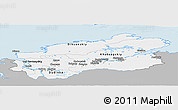 Gray Panoramic Map of Taymyr Autonomous Okrug, single color outside