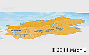 Political Shades Panoramic Map of Taymyr Autonomous Okrug, single color outside